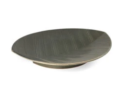 HAZARA Leaf Banryoku, Servierplatte L, Grün -Japan Kunst Verkauf hazara leaf banryoku servierplatte gruen 1