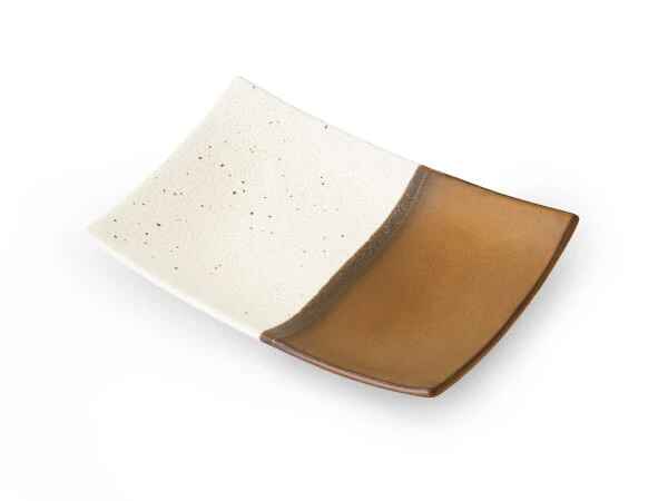 Japanische Servierplatte Sou, Weiß-gold, 2 Größen 1 Japanische Servierplatte Sou, Weiß-gold, 2 Größen