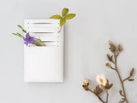 Japanische Vase Act/ Slit, Weiß