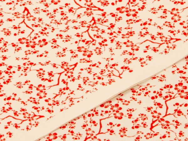 Japanpapier Chiyogami, Blütenzweige Hellrot 3 Japanpapier Chiyogami, Blütenzweige Hellrot – Bild 3