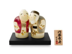 Kokeshi: Holzfigur Enmanchoju (Paar) -Japan Kunst Verkauf kokeshi holzfigur enmanchoju paar 1