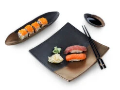 Sushi Set Sou, Schwarz-gold -Japan Kunst Verkauf sushi set sou schwarz gold 1