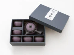 Teeservice Kurohira Murasakisujime, 6-teilig -Japan Kunst Verkauf teeservice kurohira murasakisujime 6 telig 1