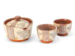 Teeservice Shiboridashi Shino Hanamishima, 3-teilig -Japan Kunst Verkauf teeservice shiboridashi shino hanamishima 3 teilig 1